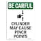 Signmission OSHA BE CAREFUL Sign, Cylinder May Cause W/ Symbol, 10in X 7in Rigid Plastic, 7" W, 10" L, Portrait OS-BC-P-710-V-10106 - alternate 1
